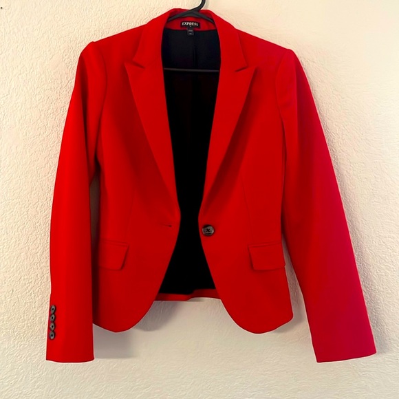 Express Women Red Blazer Size 00 - Picture 1 of 7